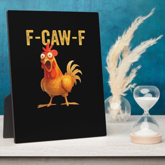 Funny F Caw F Chicken Creative Casual Design フォトプラーク (側面)