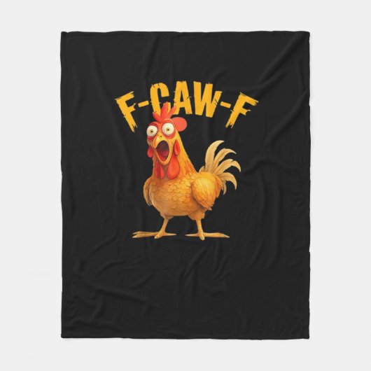 Funny F-Caw-F Chicken F-Caw-F Chicken Classic Cool フリースブランケット (正面)