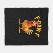 Funny F-Caw-F Chicken F-Caw-F Chicken Classic Cool フリースブランケット (正面(横))