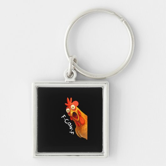 Funny F-Caw-F Chicken F-Caw-F Chicken Creative Cas キーホルダー (正面)