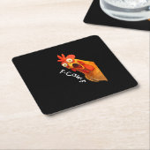 Funny F-Caw-F Chicken F-Caw-F Chicken Creative Cas スクエアペーパーコースター (アングル)