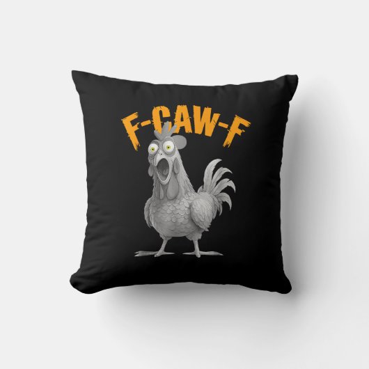 Funny F-Caw-F Chicken F-Caw-F Chicken Retro Classi クッション (正面)