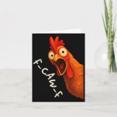 Funny F-caw-f Chicken Fcawf Rooster Halloween Bird カード (正面)