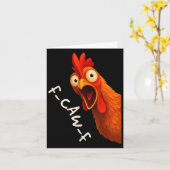 Funny F-caw-f Chicken Fcawf Rooster Halloween Bird カード (黄色い花)