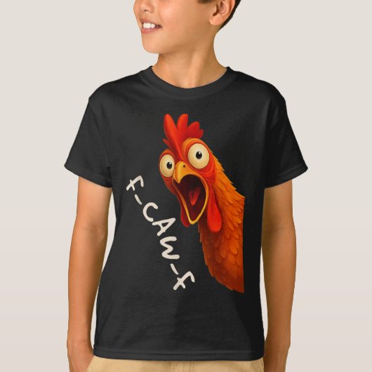 Funny F-caw-f Chicken Fcawf Rooster Halloween Bird Tシャツ (正面)