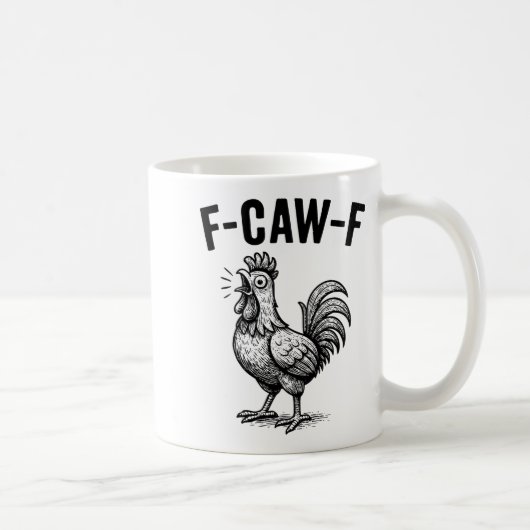 Funny F-caw-f Chicken Graphic Sarcastic Bird コーヒーマグカップ (右)