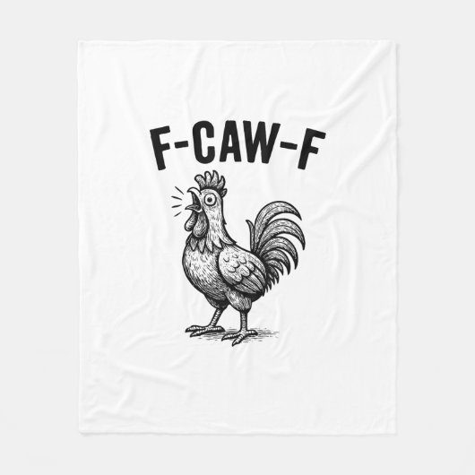 Funny F-Caw-F Chicken Graphic Sarcastic Bird フリースブランケット (正面)
