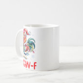 Funny F-caw-f Chicken Humor Santa Rooster Christma コーヒーマグカップ (正面左)