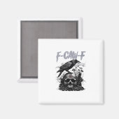 Funny F-Caw-F Crow Funny Halloween Retro Classic マグネット (正面/裏面)