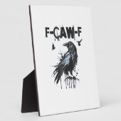 Funny F-Caw-F Crow Grunge Humor Graphic フォトプラーク (側面)