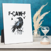 Funny F-Caw-F Crow Grunge Humor Graphic フォトプラーク (側面)