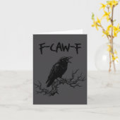 Funny F Caw F Crow Raven Pun  カード (黄色い花)