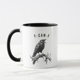 Funny F-Caw-F Crow Raven Pun Coffee Mug マグカップ