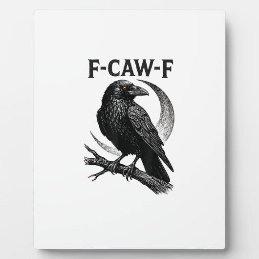 Funny F-Caw-F Crow Retro Graphic フォトプラーク (正面)