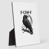 Funny F-Caw-F Crow Retro Graphic フォトプラーク (側面)