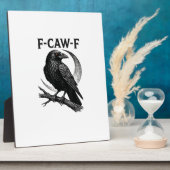 Funny F-Caw-F Crow Retro Graphic フォトプラーク (側面)