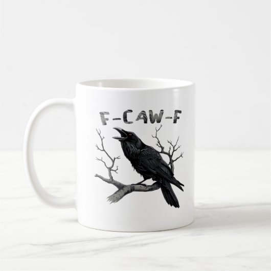 Funny F-Caw-F Gothic Crow Humor Essential コーヒーマグカップ (左)