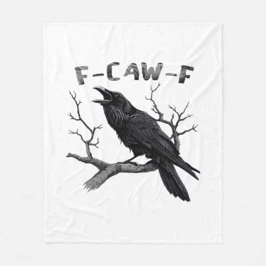 Funny F-Caw-F Gothic Crow Humor Essential フリースブランケット (正面)