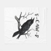 Funny F-Caw-F Gothic Crow Humor Essential フリースブランケット (正面(横))