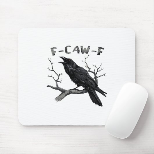 Funny F-Caw-F Gothic Crow Humor Essential マウスパッド (マウス)