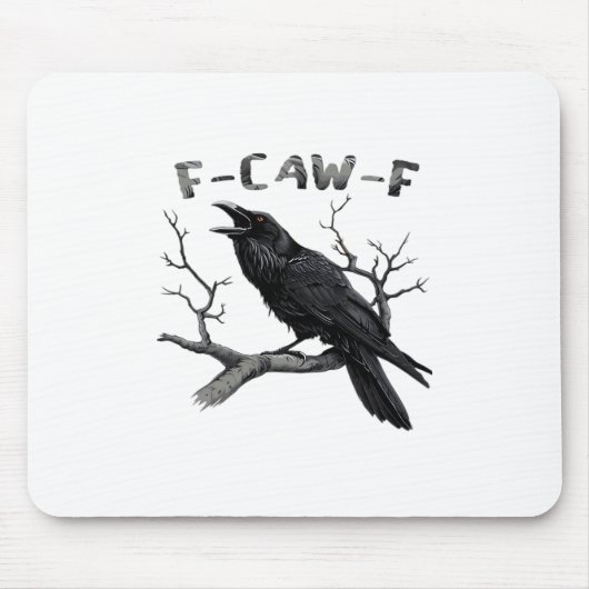 Funny F-Caw-F Gothic Crow Humor Essential マウスパッド (正面)