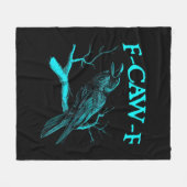 Funny F-Caw-F Humor Crow Gothic フリースブランケット (正面(横))