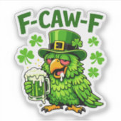 Funny F-CAW-F Irish Fox St. Patrick’s Day シール (正面)