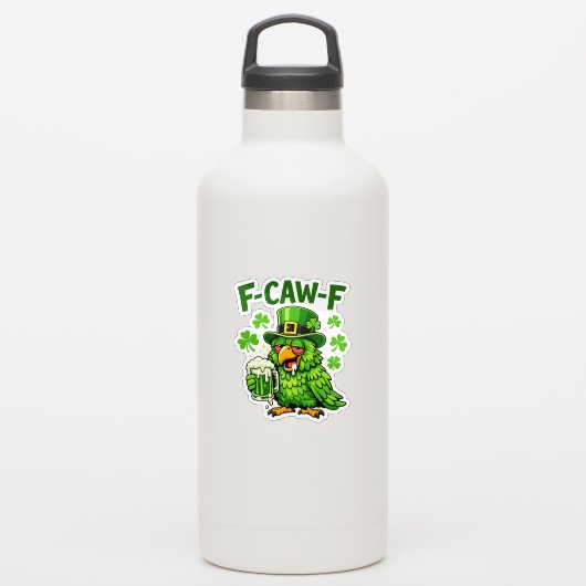 Funny F-CAW-F Irish Fox St. Patrick’s Day シール (ウォーターボトル)