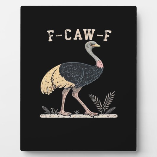 Funny F-Caw-F Ostrich F-Caw-F Rooster Bird Crow Cl フォトプラーク (正面)