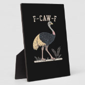 Funny F-Caw-F Ostrich F-Caw-F Rooster Bird Crow Cl フォトプラーク (側面)