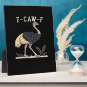 Funny F-Caw-F Ostrich F-Caw-F Rooster Bird Crow Cl フォトプラーク (側面)