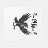 Funny F-Caw-F Raven Bird Cawing Graphic F-Caw-F Cr フリースブランケット (正面(横))