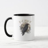 Funny F Caw F Raven Bird Saying Graphic Style マグカップ (左)