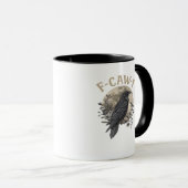 Funny F Caw F Raven Bird Saying Graphic Style マグカップ (正面右)
