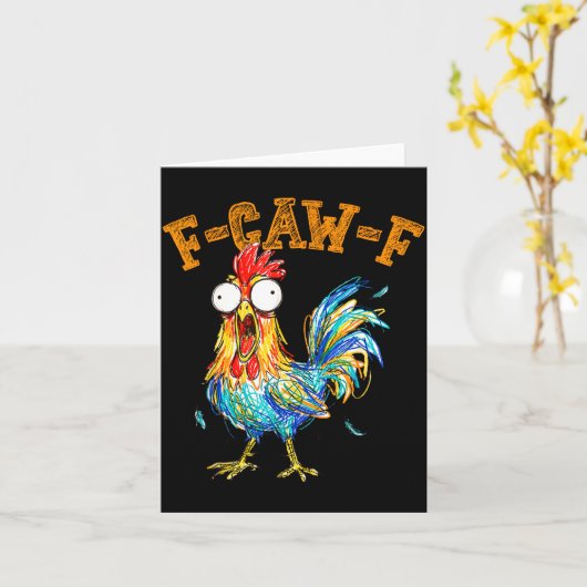 Funny F Caw F Rooster Fcawf Chicken Whisperer Fawk カード (黄色い花)