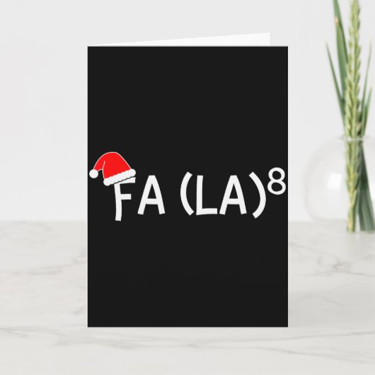 Funny Fa La 8 Christmas Math Teacher Santa Hat Xma カード (正面)