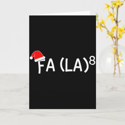 Funny Fa La 8 Christmas Math Teacher Santa Hat Xma カード (黄色い花)