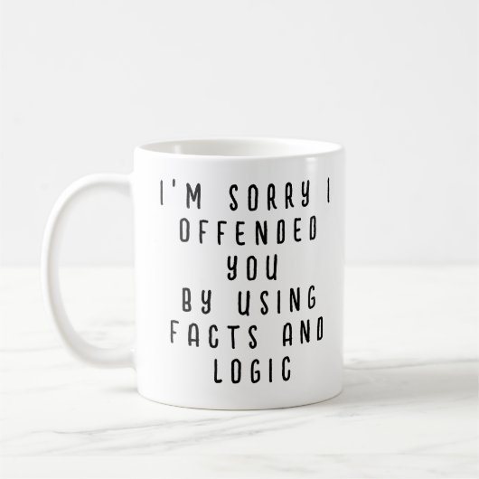 Funny Facts and Logic Quote コーヒーマグカップ (左)
