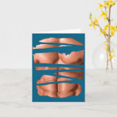 Funny Fake Muscles Fitness Model Chest Six Pack Ab カード (黄色い花)