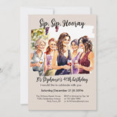 Funny Fall Wine Tasting Woman's 40th Birthday Invi 招待状 (正面)