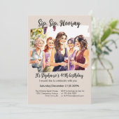 Funny Fall Wine Tasting Woman's 40th Birthday Invi 招待状 (スタンド正面)