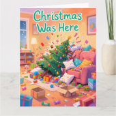 Funny Family Christmas Card Christmas Was Here カード (正面)