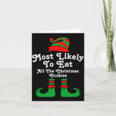 Funny Family Christmas Most Likely To Elf  カード (正面)