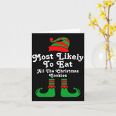 Funny Family Christmas Most Likely To Elf  カード (黄色い花)