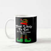 Funny Family Christmas Most Likely To Elf コーヒーマグカップ (左)