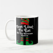 Funny Family Christmas Most Likely To Elf T Shirt  コーヒーマグカップ (左)
