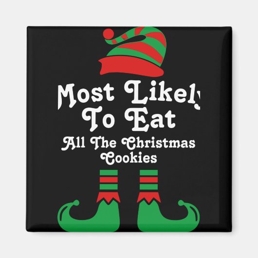 Funny Family Christmas Most Likely To Elf T Shirt  マグネット (正面)