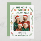 Funny Family Fun Customizable Christmas Card シーズンカード (正面/裏面)