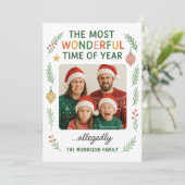 Funny Family Fun Customizable Christmas Card シーズンカード (スタンド正面)
