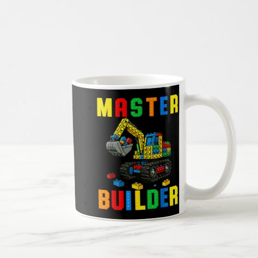 Funny Family Master Builder Building Bricks Blocks コーヒーマグカップ (右)